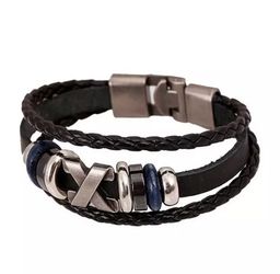 New Fashion Leather Jewelry Punk Bracelet Stainless Steel Fittings