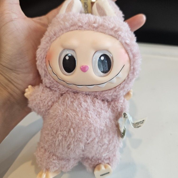 Labubu Exciting Macaron Vinyl Face toy plush doll Lychee berry pink gift