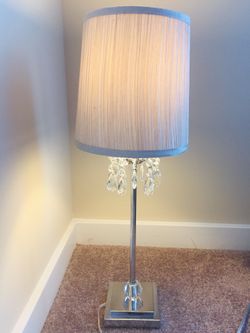 26” high pendant table lamp. Grey shade. Brand new!