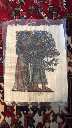 Hand painted Egyptian papyrus art work with certificates of authenticity from Cairo made by ashiraf abdel moniem