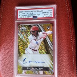 2024 Topps Chrome Black Autograph Gold Mini Diamond #CBA-ED Elly De La Cruz /50