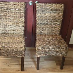 Pair of Rattan Chairs Used for Staging