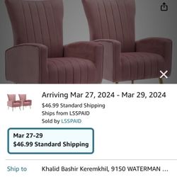 LSSPAID Velvet Accent Chairs Set of 2, Fabric Upholstered Accent Chair for Living Room, Wing Back Mid Century Modern Arm Chair, Metal Legs Living Room