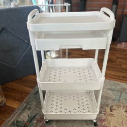3-tier Rolling Cart With Drawer 