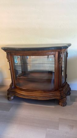 Marble topped curved cabinet-Display showcase