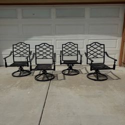 4 Black backyard outdoor patio chairs