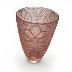 Pink Glass Clear 9 X 4.5 Inches Vase