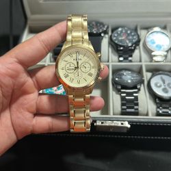 Gold Fossil Watch