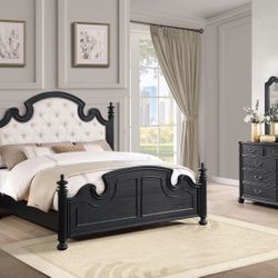 4 Piece Bedroom Set Include Queen Bed, Dresser, Mirror, 1 Nightstand…Optional Chest and sizes can be added