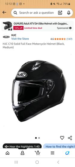 HGC Motorcycle Helmet Medium