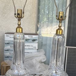 Pair of vintage Waterford crystal lamps