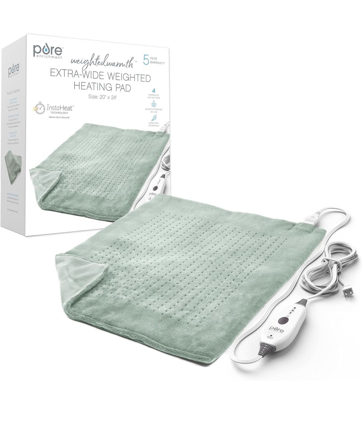 Pure Enrichment Ultra-Wide Weighted Electric Heating Pad