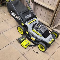 Ryobi 40v Hp Brushless 20-in Cordless Battery Walk Behind Push Lawn Mower 