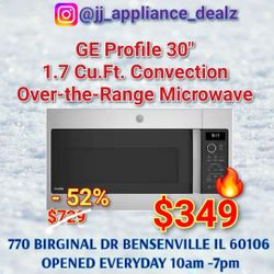 🔥New GE Profile 30" 1.7 Cu.Ft. Convection Over-the-Range Microwave with Sensor Cooking PVM9179SRSS