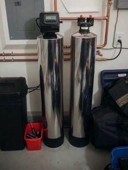 Dual Tank High Quality Salt Water Softener System - High Capacity with RO Alkaline Kitchen Filter New