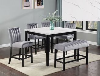 NEW 6 PC Counter Height Table Chairs Dining Room $10 DOWN