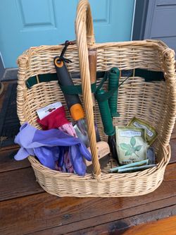 Garden basket with tools