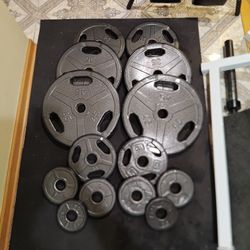 255lb Olympic Weight Plate Set With Plastic Lining 