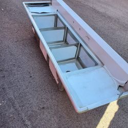 90" STAINLESS STEEL 3 COMPARTMENT SINK with FAUCET and DRAINBOARDS
