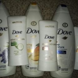 3 Bottles Of Dove Body Wash & 3 Dove Deodorant Sticks/Sprays