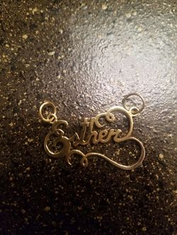 10k gold Esther name plate