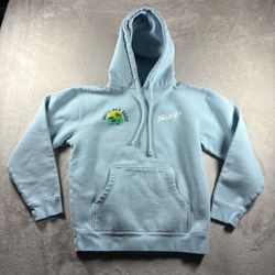 Slunks Hoodie Men’s S Blue Pullover Sweatshirt Volleyball Beach Grunge #3059