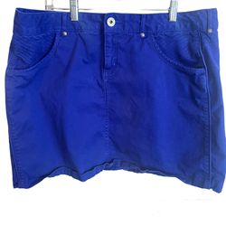 Athleta Women’s Sz 16 Plus-Size Blue Short Skirt Made In India With Belt Loops.