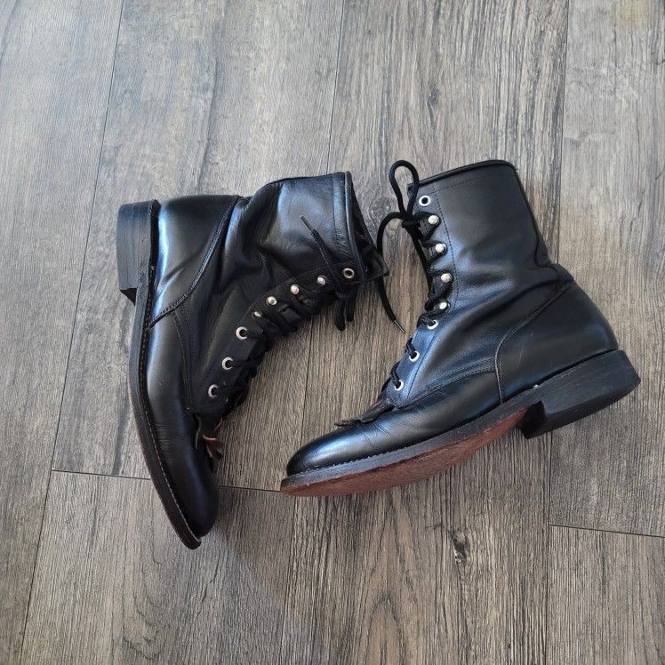 Cowtown Leather Lace-up Boots