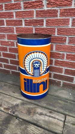 Vintage Illini Steel Waste Can