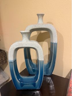 Blue vases home decor