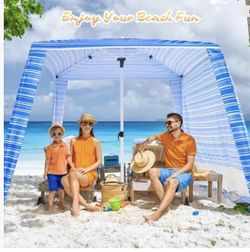 NEW Beach Cabana 6.2’x6.2’ UPF 50+ Sun Shade, Tent