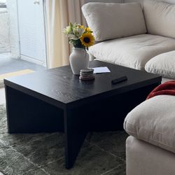 Square Wooden Coffee Table Black By River Heights