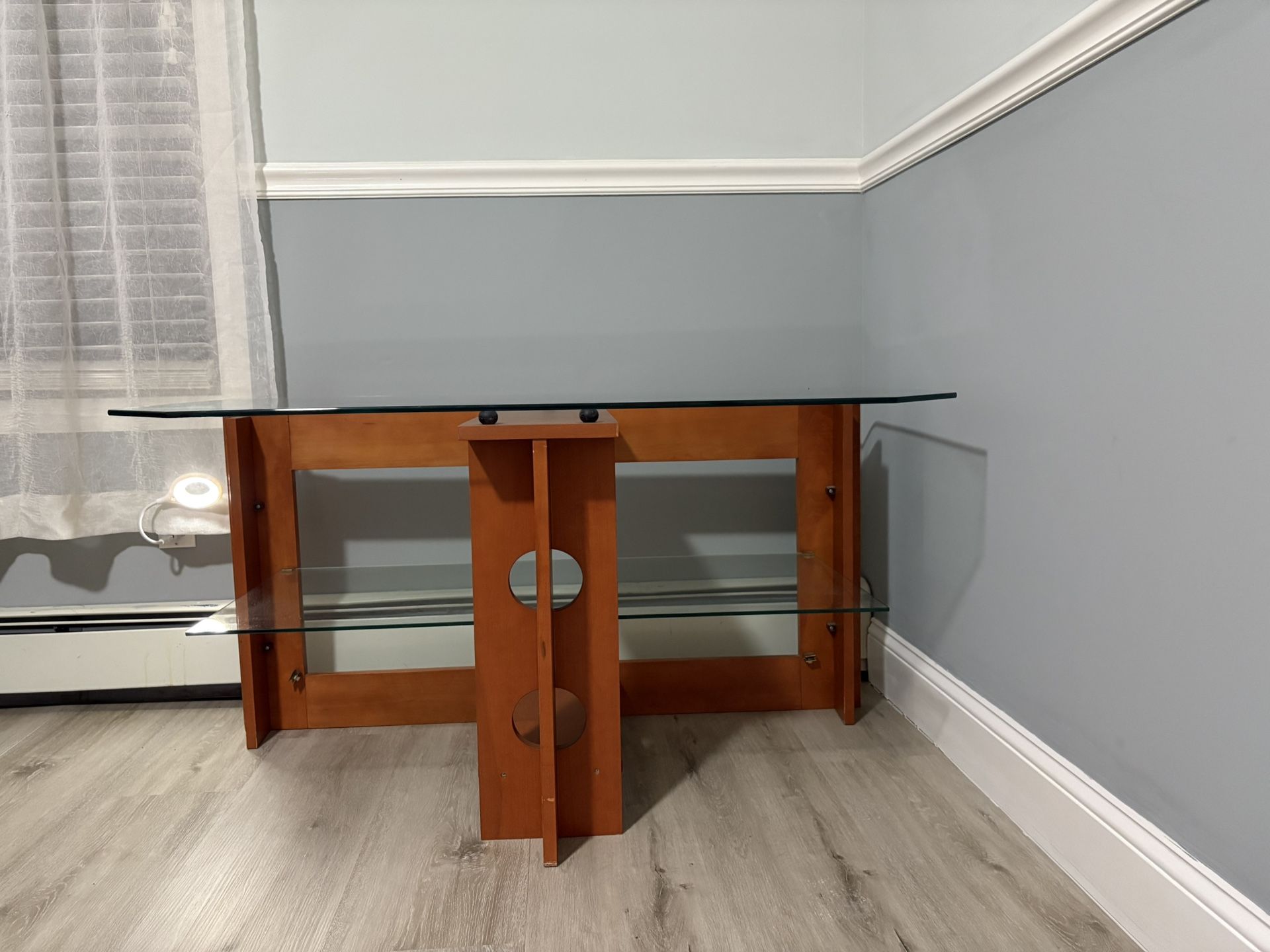 Side Table (wood With Glass Top)