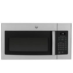 GE 30" Over-the-Range Microwave, 1.6 Cu. Ft., 1000 Watts, 300 CFM Hood Vent, LED Lighting, Auto Defrost, Easy Mount Install, Stainless Steel, JVM3160R