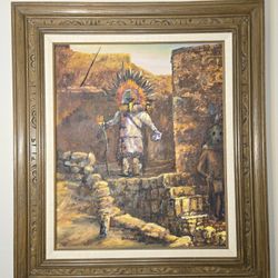 RARE Darrell Hill (1941–2013) Original Oil Painting – Early Southwest Narrative (20" x 24")