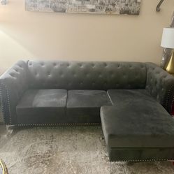 Soho 2 Piece Velvet Sectional 