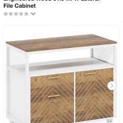 Atencio 2-Drawer Brown and White Engineered Wood 31.5 in. W Lateral File Cabinet
