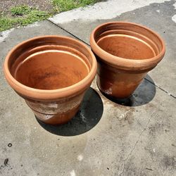 Pair Of Terracotta Planters 