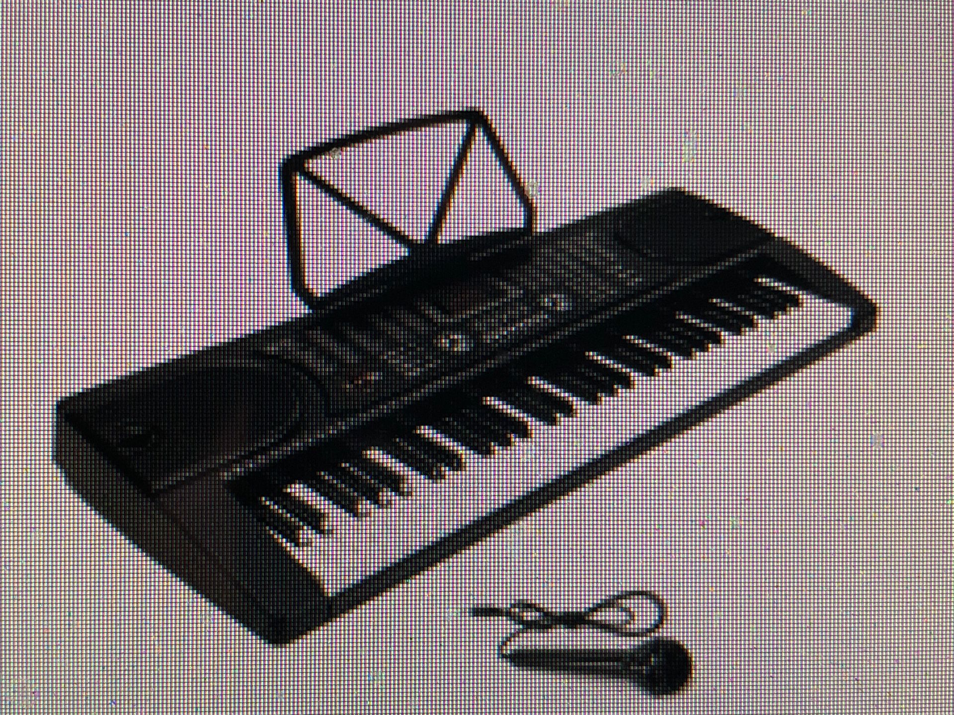 61 key keyboard With microphone And LCD display in portable Black