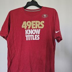 SF 49ers Know Titles NFL Nike Red Team Logo T-Shirt Men's XL