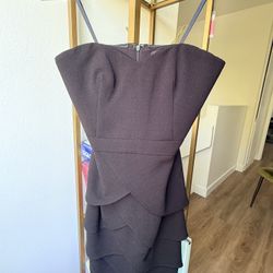Black Strapless Tiered Petal Mini Dress - Club Monaco
