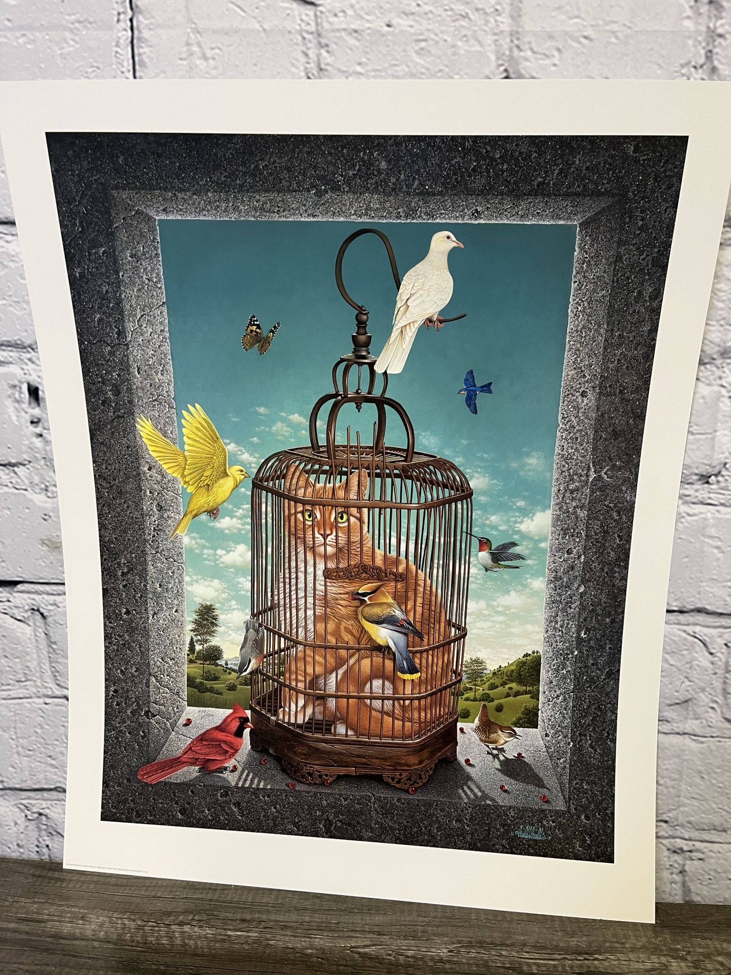 Braldt Bralds “Cat-as-trophy” Signed Print