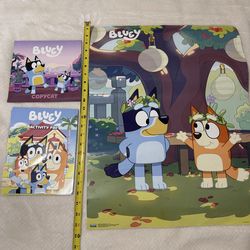 Bluey poster with book