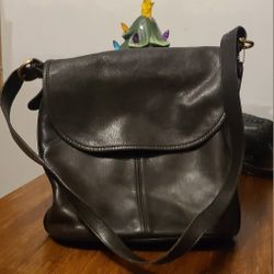 Large Black Leather Coach Purse 