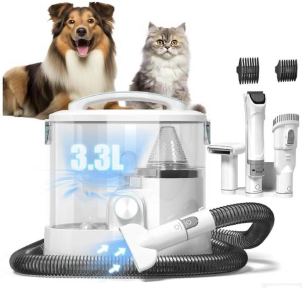Dog Grooming Kit Pet Grooming Vacuum & Hair Dryer with Heating