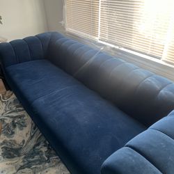 Navy Blue Velvet Sofa