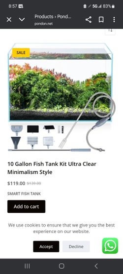 Pondom Rimless  10g  Aquarium 