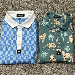 Men’s BAD BIRDIE Golf Polos - Size Large - Qty 2
