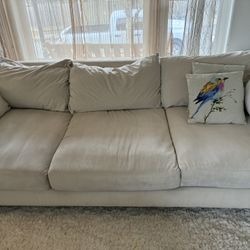 Cream Couch  Set With ottoman