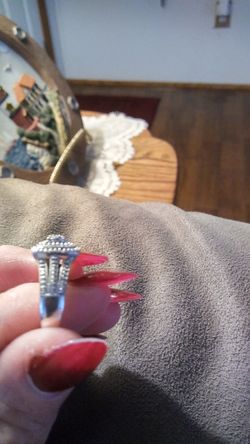 Sterling silver diamond ring